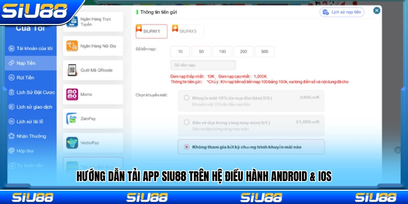 Chọn hình thức nạp phù hợp nhu cầu